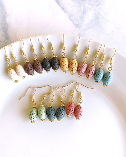Natural lava rock earrings